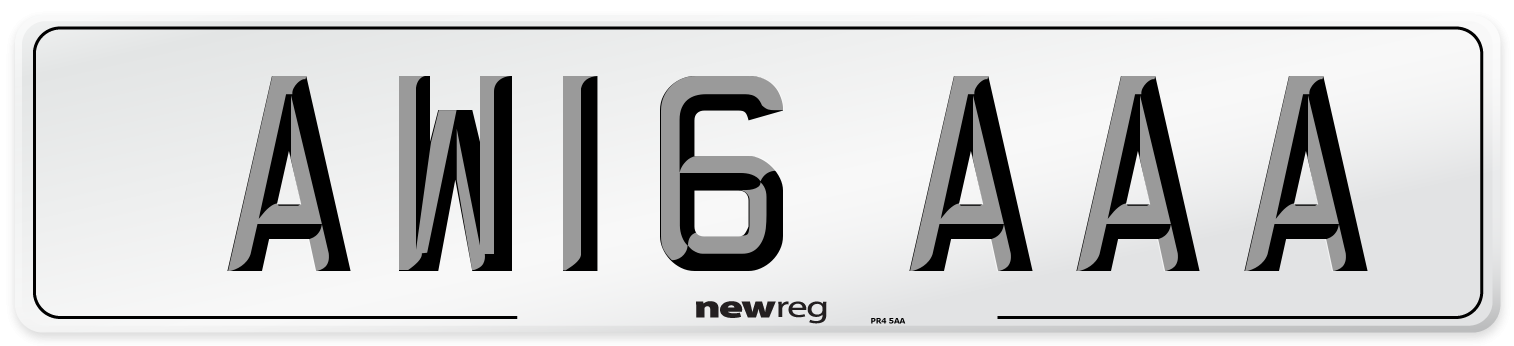 AW16 AAA Number Plate from New Reg